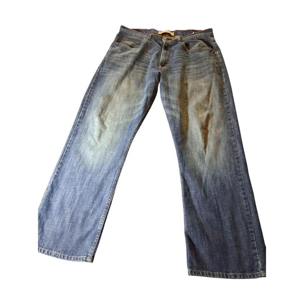 Wrangler Jeans Co Mens Relaxed Straight Leg Denim Jeans Medium Wash 37x31